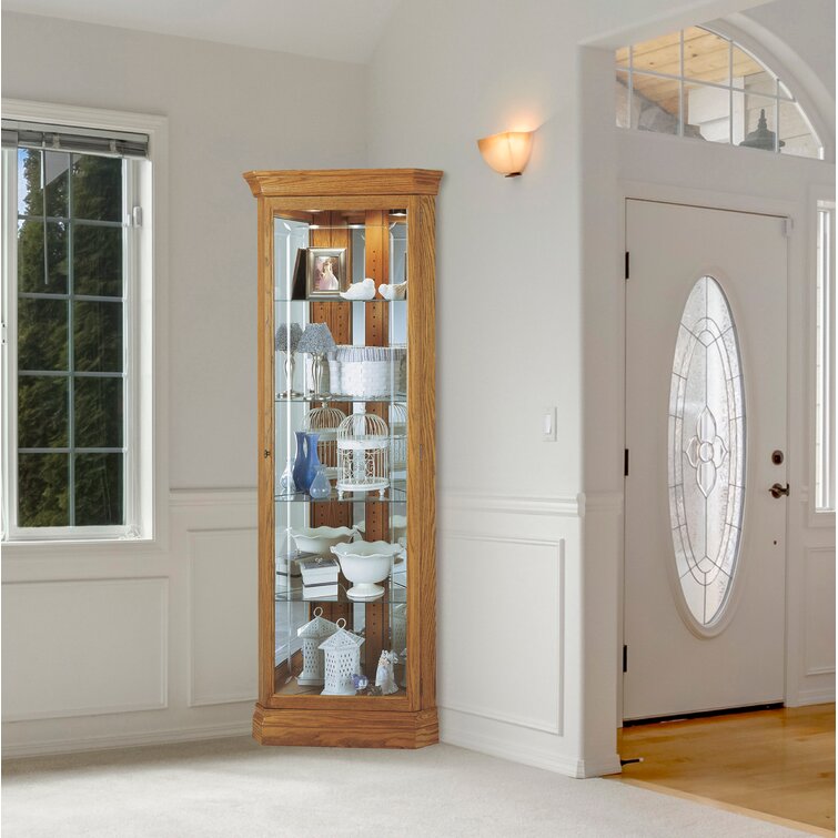 Lighted curio cabinets online with glass doors